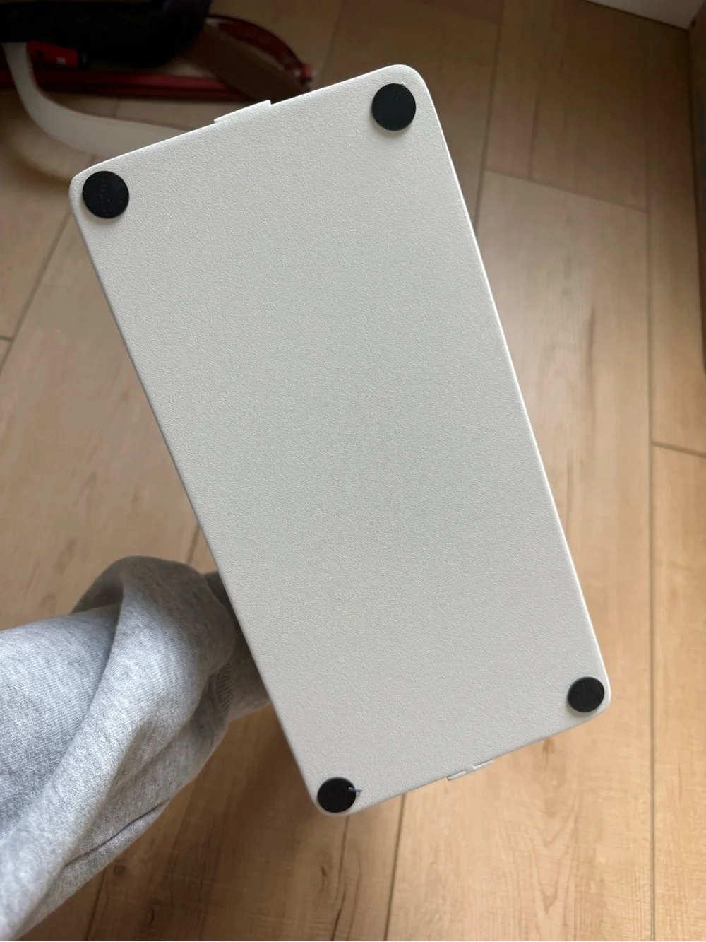 Yamazaki Large Tosca Steel Storage Caddy Wood Handle White
